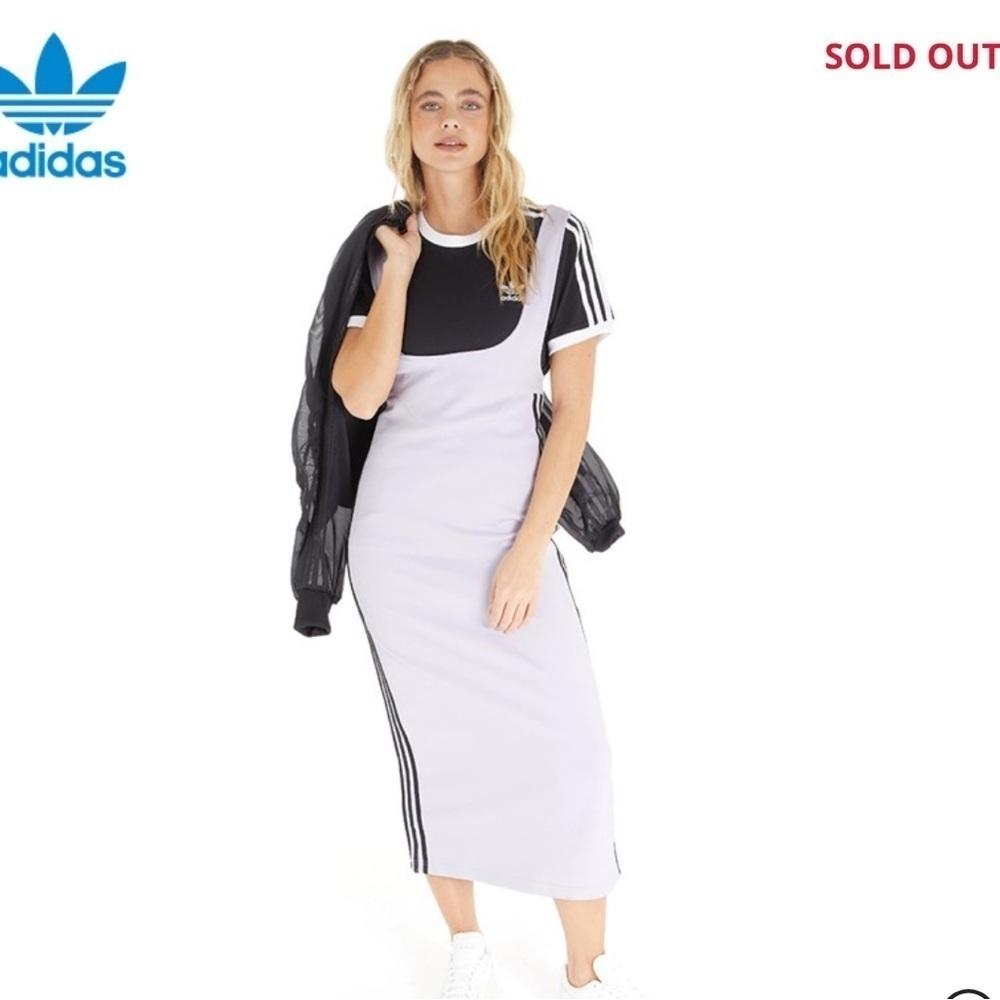 adidas Originals NWT Womens Always Original Long Skirt Silver Dawn Large lilac - Picture 2 of 12